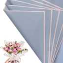 3 x 30 Sheets Silver Gold Edge Flower Bouquet Wrapping PaperFlorist Supplies Waterproof Floral Bouquet Wrapping Paper Bouquet AccessorieFlower Shop Packaging Pape for DIY Gift Wedding Birthday