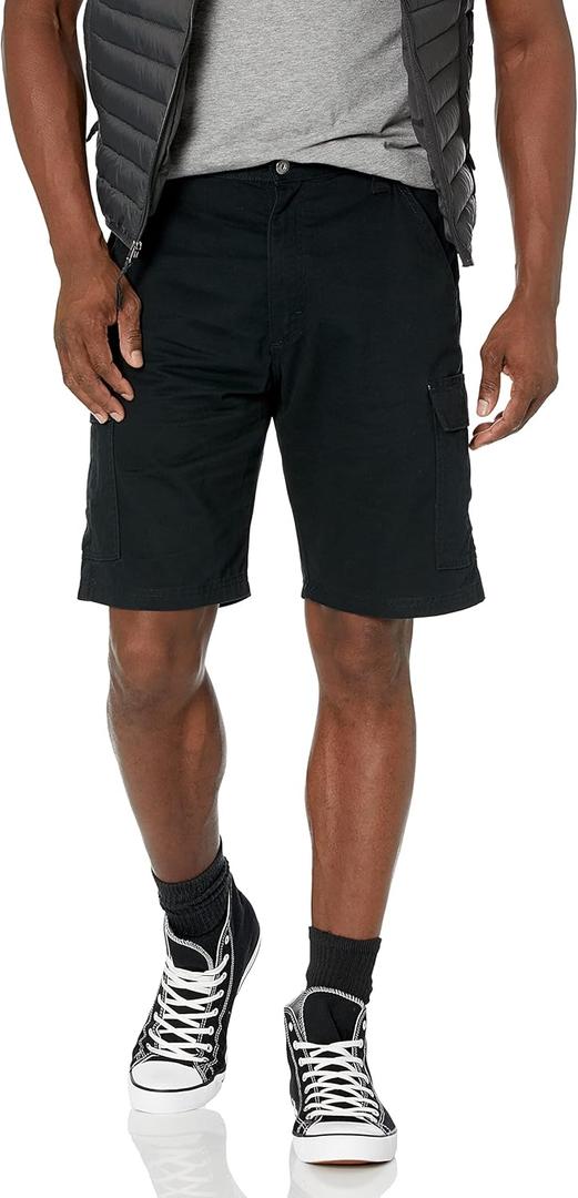 Wrangler Authentics Men's Classic Relaxed Fit Cargo Short (48, Black Twill)