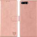 ZZXX for iPhone 7 Plus/iPhone 8 Plus Wallet Case with [RFID Blocking] Card Slot Kickstand Magnetic Closure Leather Flip Fold Protective Phone Case for iPhone 8 Plus Case Wallet (Rose Gold-5.5 inch)