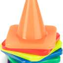 Champion Sports High Visibility Flexible Vinyl Cones for Sports Training, Agility Drills, Field & Gym Marking Sets