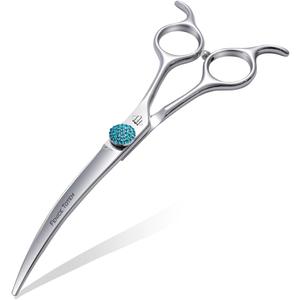 Fenice Professional Grooming Curved Shear: 45 Degree Super Curves Scissors for Dogs 6.5" Big Arc Curved Shears Made Of Japanese 440C Stainless Steel