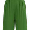 PRETTYGARDEN 2 Piece Sets for Women Summer 2025 Airport Travel Outfits Crop Tank Tops Wide Leg Pants Matching Lounge Sets (Green, XXL)