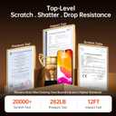 3 Pack Military-Grade Shatterproof for iPhone 16 Pro Screen Protector [9H+ 16 Pro Tempered GlassOne-Step Installation] Full Edge Coverage Bubble Free Top-Notch Protection (Transparent)