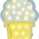 Ice Cream Valentine Romance Atmosphere Light, Party Wedding Birthday Party Decoration Kids' Room Battery Operated LED Night Lights (Blue and Yellow)