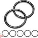 CooBigo 10Pack 2"" Large Round Carabiner Clips, Metal Spring O Rings for Organizer Key Rings, Paracord Keychain Lanyard, Pet Chains, Purse Hardware, Key Snap Hooks DIY Accessory (Black)