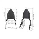 Sissy Bar Backrest Detachable Passenger Backrest Pad Compatible for Harley Davidson Touring Electra Glide, Road King, Road Glide, Street Glide, Ultra Limited 2009-2025 (Black)