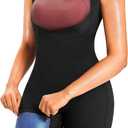 Junlan Sauna Suit for Women Full Body Sweat Jumpsuit for Working Out (Large, Black)