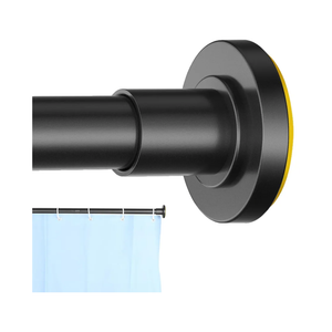 Black Shower Curtain Rod 31 to 80 Inch,1 Inch Diameter Adjustable Spring Tension Stainless Steel Telescoping Rod,Easy Install,No Rust