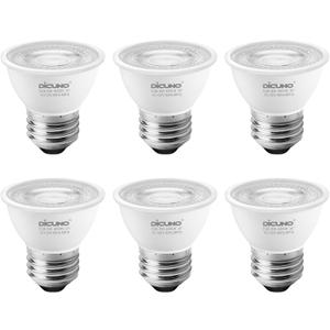 DiCUNO PAR16 LED Bulb Dimmable, 5W Short Neck Spotlight Bulb, 550Lumen, 38 Beam Angle, Natural White 4000K, 50W Equivalent E26 LED for Recessed Light, Curio Cabinet Pack of 6