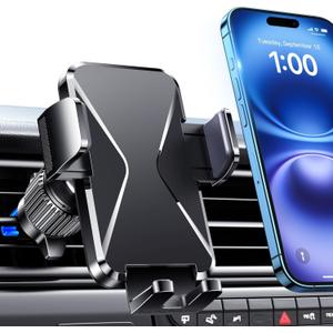 Qifutan Cell Phone Holder [Never Fall Upgrade Clip] Phone Holder Car Automobile Air Vent Hands Free for Car Fit Car Phone Holder Mount for All for iPhone Android Smartphone