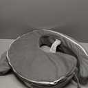 My Brest Friend Nursing Pillow - Deluxe - Enhanced Comfort w/ Slipcover - Ergonomic Breastfeeding Pillow For Ultimate Support For Mom & Baby - Adjustable Pillow W/ Handy Side Pocket, Evening Grey