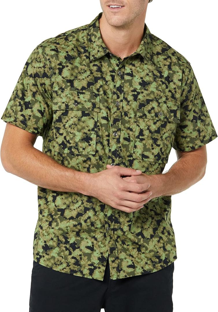 Amazon Essentials Men's Standard-Fit Short-Sleeve Two-Pocket Utility Shirt (Previously Goodthreads) (L)