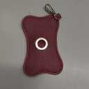 Dog Poop Bag Holder, Portable Bone Shape Leather Pet Waste Pouch Dispenser with Metal Hook for Walking Camping Hiking Running Travel (Wine Red)