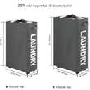 25" Slim Rolling Laundry basket on Wheels, 50L Collapsible Narrow Corner Laundry Hamper, Foldable Storage Bins, Grey
