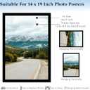 Wood 14x19 Picture Frame Black for Wall Hanging, 14 x 19 Frame Photo Frame for Wall Horizontally or Vertically, Black, 1 Pack