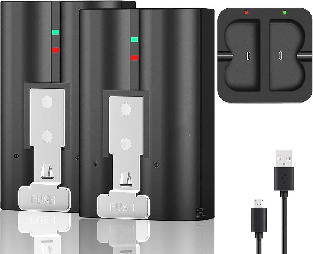 2-Pcs 6040mAh Replacement Battery with Wired Charging Dock for Ring-Doorbell Camera 2/3/4, Spotlight Camera and Stick Up Cam, Blade 14 Rechargeable Upgraded Li-ion Batteries 3.65V Series