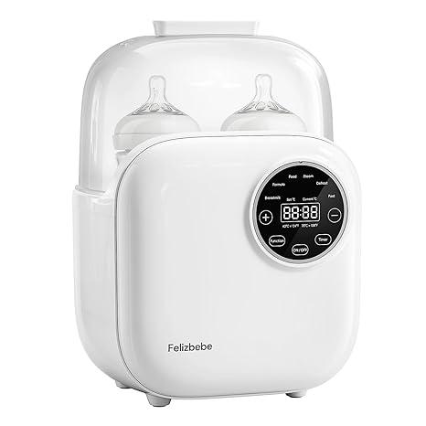 Baby Bottle Warmer, Felizbebe 10in1 Double Bottle Warmer for Breastmilk or Formula, Accurate Temperature Control, Timer, Sterilizing, Defrost, Heat Food, Keep Warm, Breast Milk Warmer for Baby