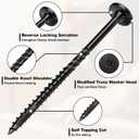 FMhotu #14 Heavy-Duty Wood Screws, Star Drive Deck Screws, Rust Resistant Timber Screws for Timber/Log/Landscaping Wood (8 Inch,500Pcs,Black)