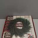 24 Inch Real Touch Christmas Wreath for Front Door: Norfolk Pine Wreath with Welcome Wooden Sign - Large Artificial Green Wreath for Outdoor Indoor Wall Porch Windows Fireplace Decor