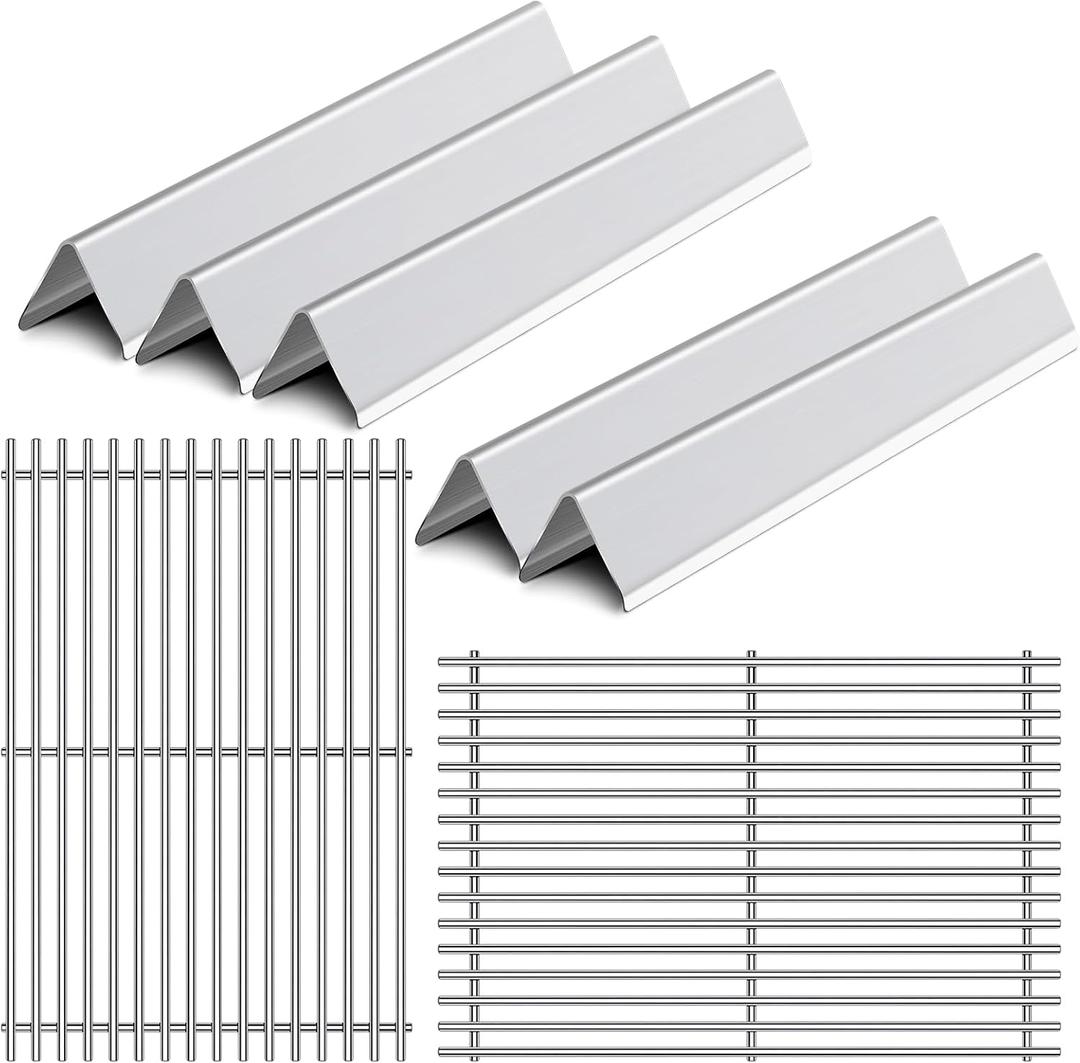 17.4 Grill Grates Replacement for 7536 7525 Weber Spirit Grill E-310, E-320, 300 Series, Weber Genesis Silver B/C, Gold B/C, Platinum B/C, Spirit 700 and 900, Flavorizer Bars Cook Grid Parts