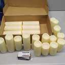 Set of 24 Waterproof Outdoor Flameless Candles, LED Candles with 4 Remote and Timer,(H 4" 5" 6" x D 2.2"),for Halloween Wedding Festiv