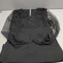 CHICME Women's Glitter Party Dress V-Neck Mesh Sheer Lantern Sleeve Mini Dresses Zipper Back Slim Fit Evening Dress (Large, Black)