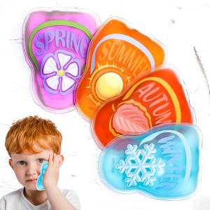 Boo Boo Ice Packs for Kids Toddler Reusable Baby Ice Pack, Kids Ice Pack, Hot or Cold Pack Gel Cooling Pad, for Pain Relief, Tired Eyes, Child Injury, Headache, Sinus Relief (Penguin-Ice Pack), Pack of 2