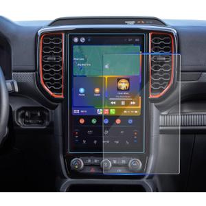 Tempered Glass Screen Protector for Ford Ranger 2024 2025, Infotainment Navigation Screen Film Compatible With Ranger (XLT Optional/LARIAT/Raptor) Accessories - 12 inch (Transparent)