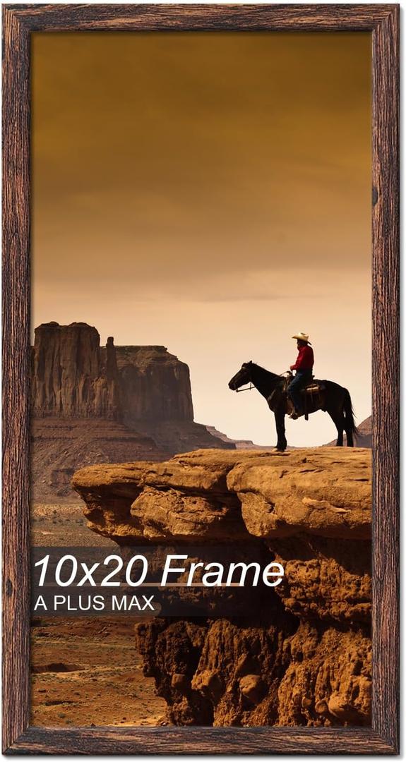 A PLUS MAX 10x20 Picture Frame Brown Light Weight Wall Mount