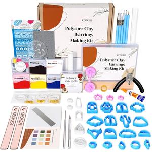 Keoker 123 PCS Clay Earring Making Kit, Polymer Clay Jewelry Making Kit for Teens and Adults, Fashion Designer Kits, Polymer Clay Earrings Kit Crafts, Great Gifts