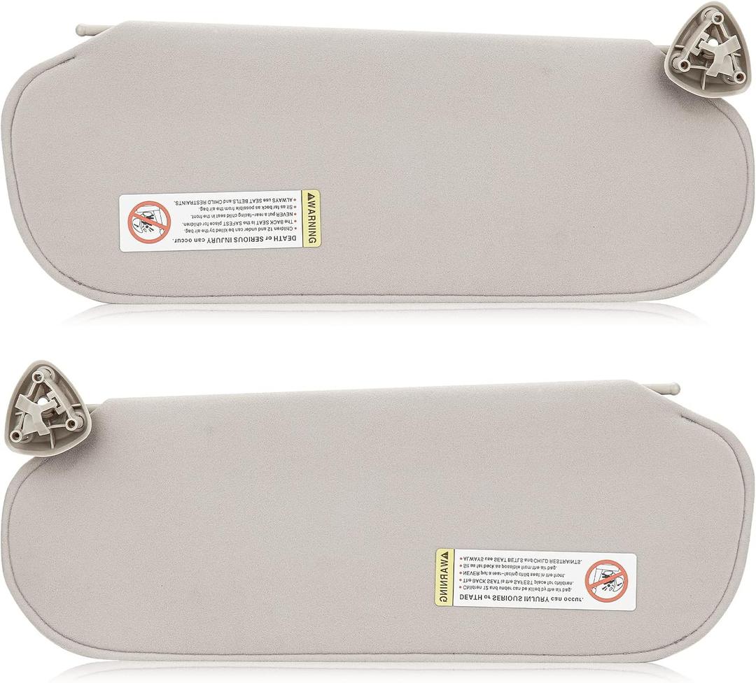 Left & Right Sun Visor for 1999-2014 Chevy Express & GMC Savana 1500, 1999-2019 Express & Savana 2500 3500, Driver & Passenger Side Cream-Grey Sunvisor Replacement 84054688 84054695
