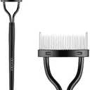 Docolor Eyelash Comb Eyelash Separator tool Mascara Applicator Eyelash brush Lash Separator Tool Comb Arc Designed Cosmetic Brushes Tool, With Comb Cover (Black)