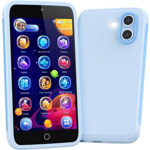 Kids Smart Phone, 3.97" Touchscreen Learning Toy, Dual Camera with 45+ Fun Stickers, 16GB Kids Cell Phone with 210+ Puzzle Games and 190+ Drawing, Perfect Birthday for Ages 312