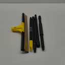 Squeegee Broom for Floor, 18'' Heavy Duty Rubber Wiper with 60'' Long Handle for Bathroom Tile, Garage Concrete, Deck, Shower Glass, Window Cleaning (Yellow)