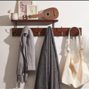 UWAET Coat Rack Wall Mounted with Shelf 27.5 Inch Length Wall Hanging Shelf Bamboo Coat Hooks with 6 Hooks for Entrance, Living Room,Bedroom, Bathroom (6 Hooks)