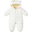 Ilyboz Infant Toddler Snowsuit Cute Baby Bear Suit Newborn Winter Coat Warm Hooded Jumpsuit for Boys Girls, 90
