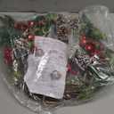 21" Pre-Lit Christmas Wreath for Front Door,Christmas Wreath Decorations with Golden Christmas Reindeer Jingle Bells Pine Cones,Christmas Door Wreath for Home Wall Window Indoor Outdoor Decor