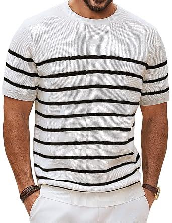Mens Casual T-Shirts Classic Short Sleeve Knit Tees Crewneck Solid Tee Shirts M