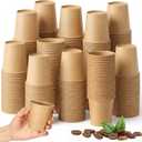100 Pack 6oz Mini Coffee Cups Disposable Paper Cups Hot or Cold Beverage Cup Mouthwash Cup Drinking for Coffee Water Tea Juice Espresso for Home Office Party Picnic (Kraft)