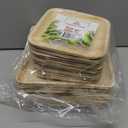 brheez Bamboo Plates Disposable Palm Leaf Plates | 10 inch bamboo dinner plates | Eco Compostable Biodegradable Plates | 10&7 Inch (50 pc)