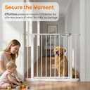 Safety Gate for Stairs & Doorways, Auto-Close Baby Gate or Dog Gate – Pressure Mount No Drilling, 30" Tall All Metal Frame with Dual Locking System (White, 30" Tall 29"-39" Wide)