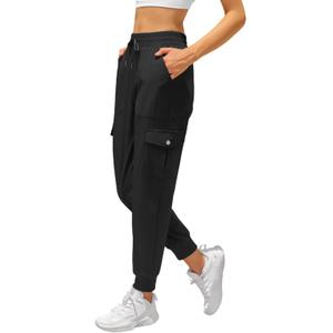 Women's Joggers with Pockets Drawstring, Lightweight Quick Dry Cargo Athletic Pants for Hiking Jogging Navy (Blue)