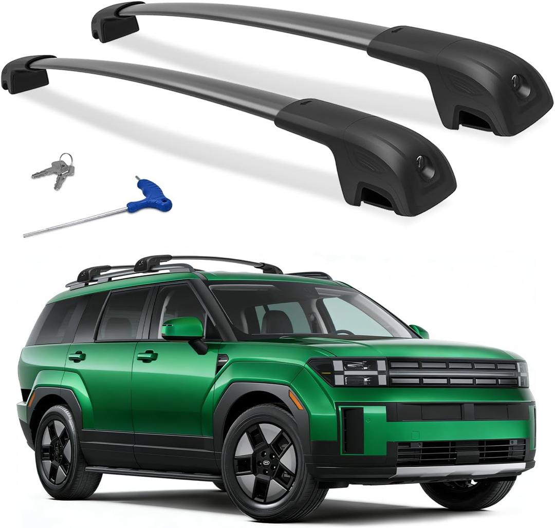 300lbs Roof Rack Cross Bars Compatible with 2024 2025 2026 Hyundai Santa Fe & Santa Fe Hybrid (Not for SE), Aluminum Lockable Crossbars for Rooftop Cargo Carrier Luggage Kayak Canoe Bike