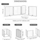 JSB 96-inch Extra Wide 30-inch Tall Dog gate with Door Walk Through, Freestanding Round Tube Pet Gate for Halls Stairs, Puppy Safety Dog Fence with 2PCS Support Feet (White)