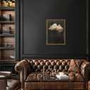 Dark Moody Cloud Wall Art, Vintage Cloud Rain Wall Decor Paintings Abstract Gothic Sky Landscape Academia 3D Texture Hand Painted Sandstone Artwork for Bedroom Living Room 24x36 inch Wood Framed