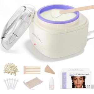 Mini Face Wax Kit for Women, Facial Waxing Kit with 26 Wax Sticks, 100g Waxing Beads, Long-lasting Facial Hair Removal, USB Fast Charging, Smart Constant Temp, Travel or Home Use (Orange Lid)