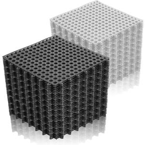 50 Pcs Drainage Interlocking Floor Tiles, 12'' x 12'' Soft TPE Non Slip Shower Floor Tiles for Pool Bathroom Shower Balcony Patio Locker Room Basement Stairs (Dark Gray and White)