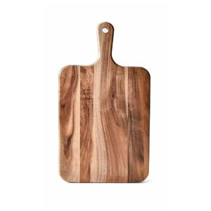 Acacia Wood Cutting Board with Handle, Wooden Chopping Board for Pizza Bread Cheese, Charcuterie Boards, Large Cutting Boards for Kitchen Decor, 17.7" X 9.8"