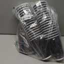 Lamosi 16 oz Disposable Coffee Cups with Lids, 50 Pack Insulated Hot Cups To Go Paper Coffee Cups with Lids and Straws, Corrugated Ripple Wall Cup for Hot Drink, Office, Coffee Bar (Black)