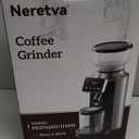 Neretva Burr Coffee Grinder, 2 in 1 Professional Espresso Grinder Stainless Steel Suit 51~58mm Portafilter Coffee Bean Grinder 30 Precise Setting & Anti-Static for Espresso/French Press/Drip/Cold Brew (Silver)